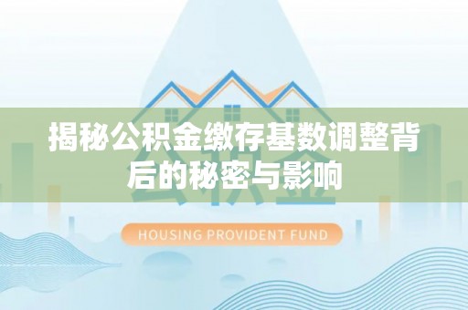 运河揭秘公积金缴存基数调整背后的秘密与影响